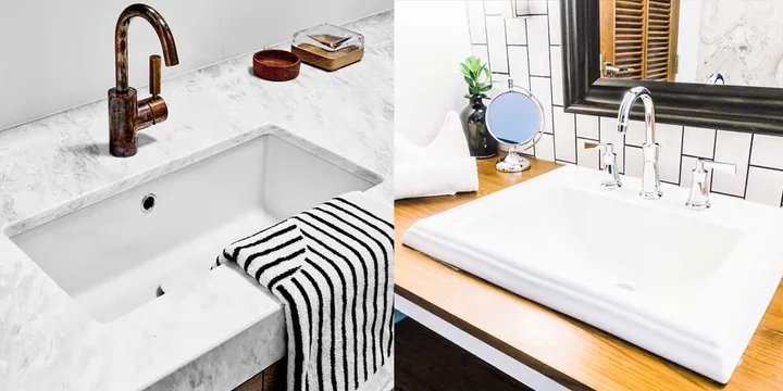 drop in sink vs undermount sink bathroom