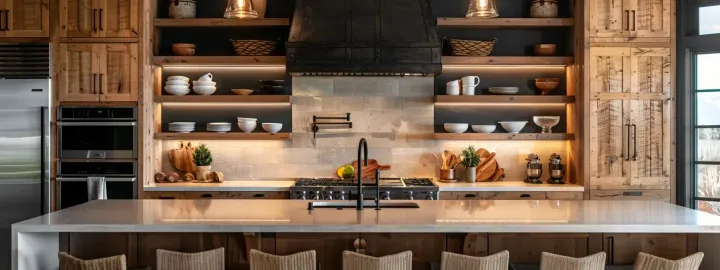 a sleek, modern kitchen with customized cabinetry showcasing innovative storage solutions and stylish design elements