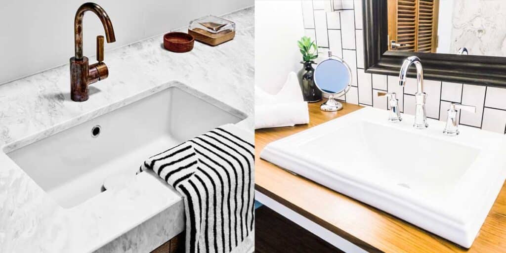 drop in sink vs undermount sink bathroom